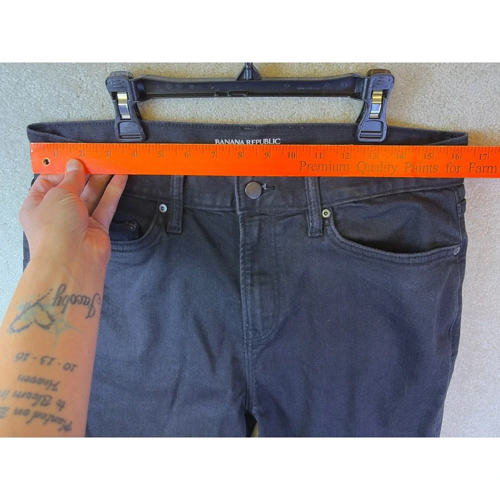 Banana Republic Travel Jean Mens 33x34 (Fits 33x32) Black Slim Fit Stretch Denim